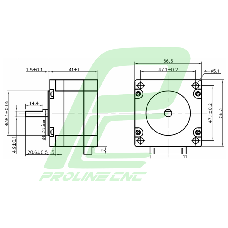 استپ موتور سی ان سی 4 کیلوگرم بر سانتی متر نما 23 برند لیدشاین مدل 57HS04