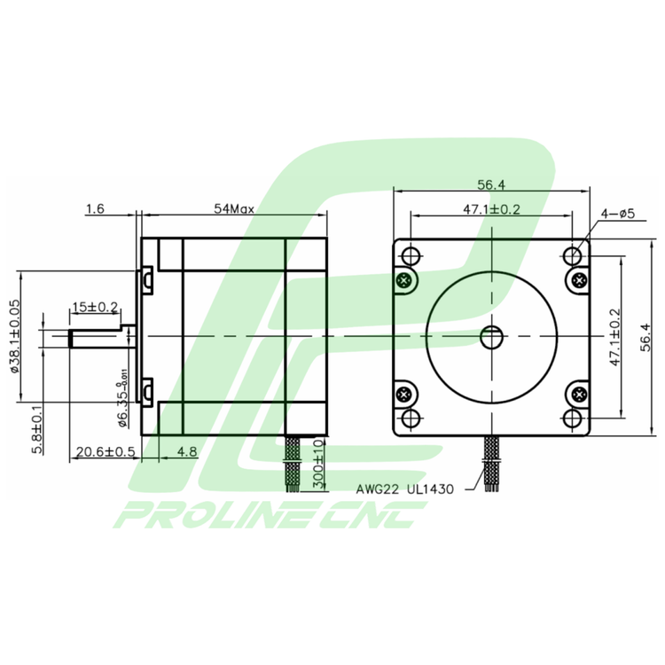 استپ موتور سی ان سی 9 کیلوگرم بر سانتی متر نما 23 برند لیدشاین مدل 57HS09