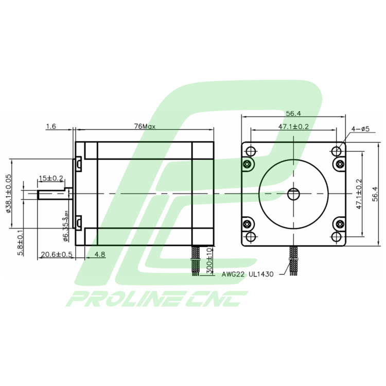 استپ موتور سی ان سی 13 کیلوگرم بر سانتی متر نما 23 برند لیدشاین مدل 57HS13