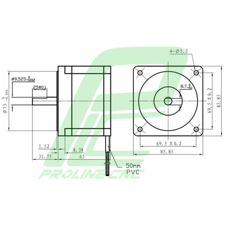 استپ موتور سی ان سی 35 کیلوگرم بر سانتی متر نما 34 برند لیدشاین مدل 86HS35