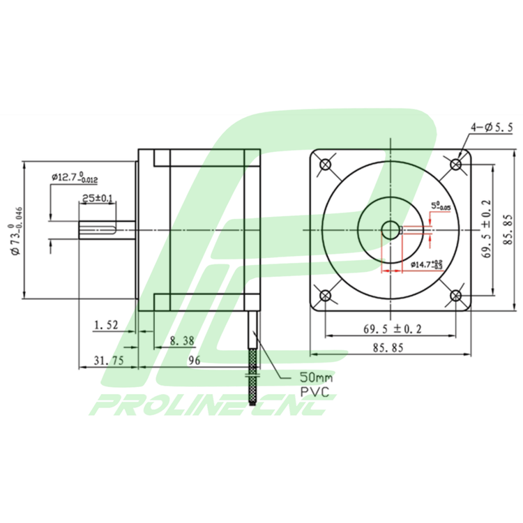 استپ موتور سی ان سی 65 کیلوگرم بر سانتی متر نما 34 برند لیدشاین مدل 86HS65