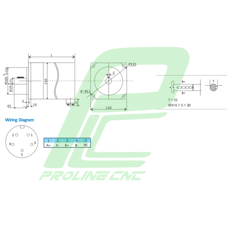 استپ موتور سی ان سی 270 کیلوگرم بر سانتی متر نما 51 برند لیدشاین مدل 130HS27