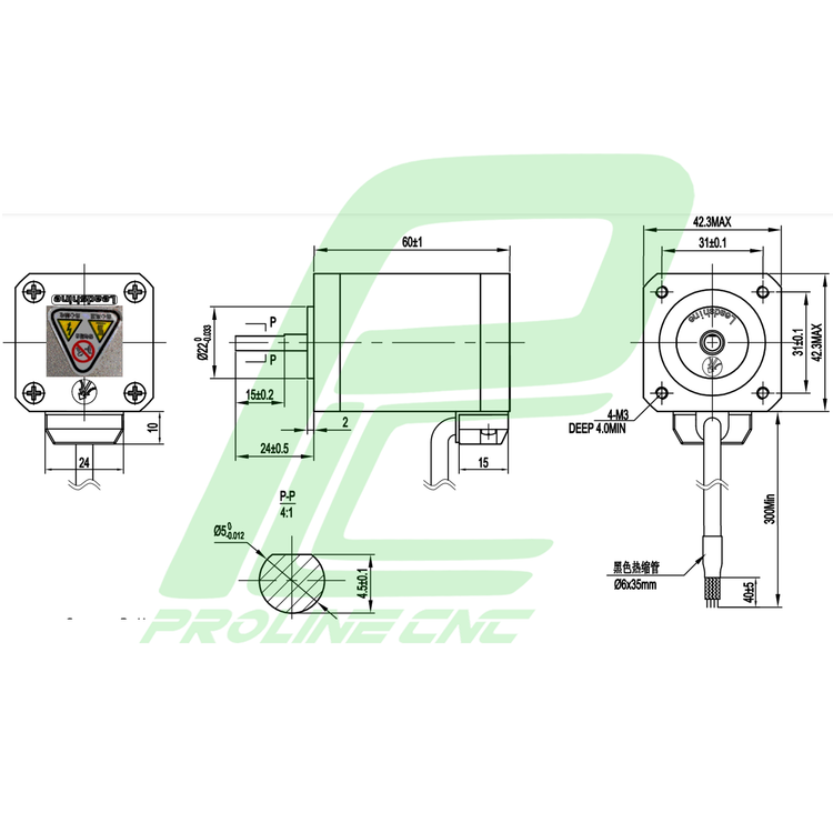استپ موتور سی ان سی 8 کیلوگرم بر سانتی متر نما 17 برند لیدشاین مدل 42CM08