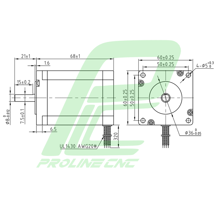 استپ موتور سی ان سی 22 کیلوگرم بر سانتی متر نما 24 برند لیدشاین مدل 60CM22