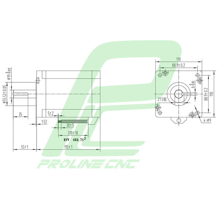 استپ موتور سی ان سی 120 کیلوگرم بر سانتی متر نما 42 برند لیدشاین مدل 110CM12