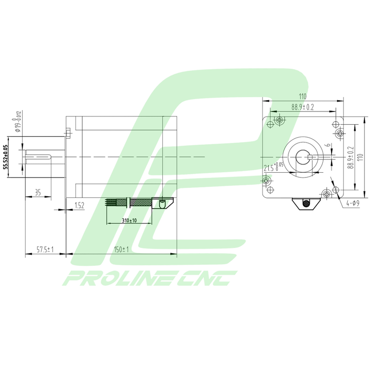 استپ موتور سی ان سی 200 کیلوگرم بر سانتی متر نما 42 برند لیدشاین مدل 110CM20