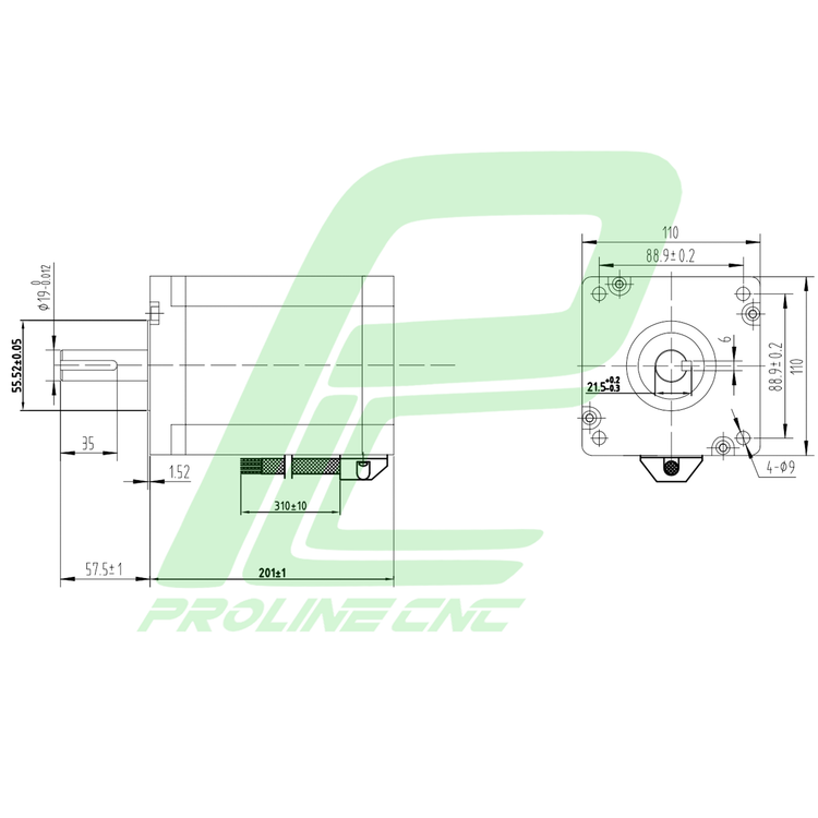 استپ موتور سی ان سی 280 کیلوگرم بر سانتی متر نما 42 برند لیدشاین مدل 110CM28