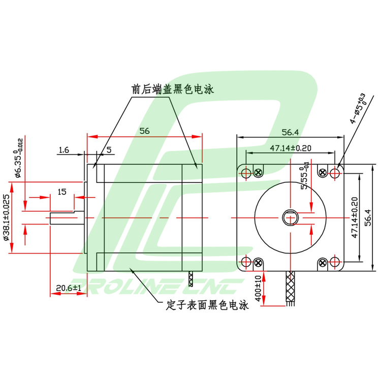 استپ موتور سی ان سی 9 کیلوگرم بر سانتی متر نما 23 برند لیدشاین مدل 573S09