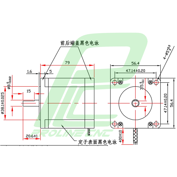 استپ موتور سی ان سی 15 کیلوگرم بر سانتی متر نما 23 برند لیدشاین مدل 573S15