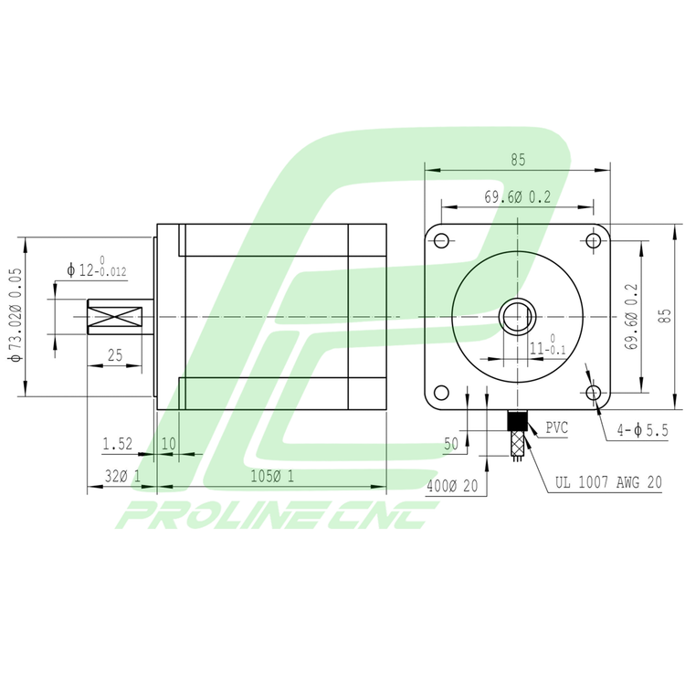 استپ موتور سی ان سی 42 کیلوگرم بر سانتی متر نما 34 برند لیدشاین مدل 863S42