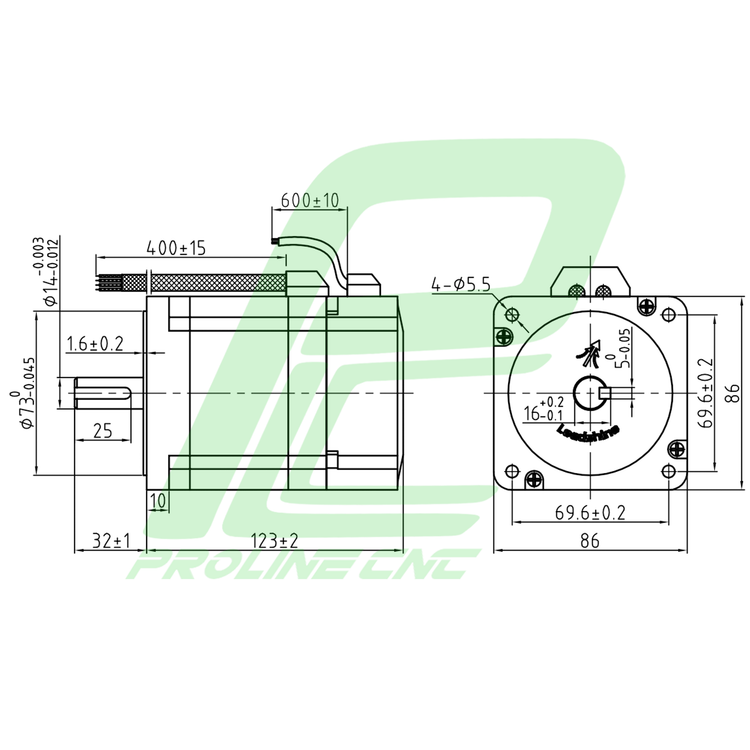 استپ موتور انکودردار 45 کیلوگرم بر سانتی متر نما 34 برند لیدشاین مدل 86CM45-BZ