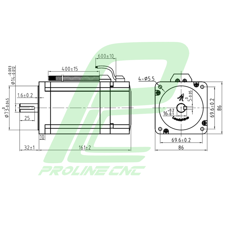 استپ موتور انکودردار 85 کیلوگرم بر سانتی متر نما 34 برند لیدشاین مدل 86CM85-BZ