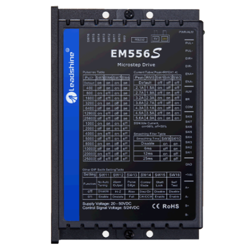 استپ درایو مخصوص موتور 4 تا 30 کیلوگرم مدل EM556S برند لیدشاین leadshine دو فاز 5.6 آمپر