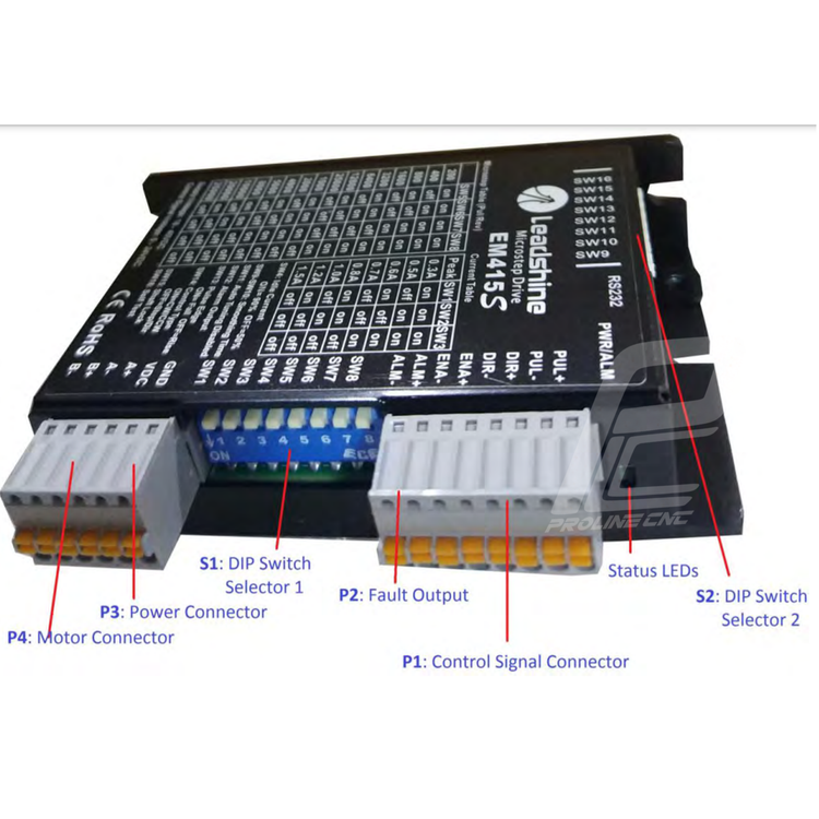 استپ درایو مخصوص موتورهای 0.3 تا 6 کیلوگرم مدل EM415S برند لیدشاین leadshine دو فاز 1.5 آمپر