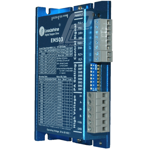 استپ درایو مخصوص موتورهای 0.7 تا 26 کیلوگرم مدل EM503 برند لیدشاین leadshine دو فاز 2.2 آمپر