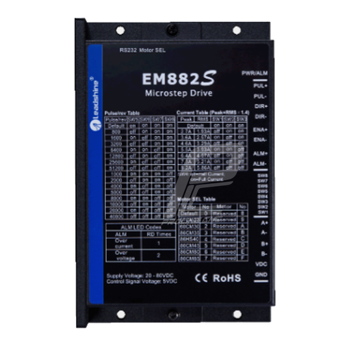 استپ درایو مخصوص موتورهای 9 تا 120 کیلوگرم مدل EM882S برند لیدشاین leadshine دو فاز 8.2 آمپر