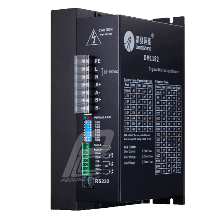 استپ درایو مخصوص موتورهای 35 تا 300 کیلوگرم مدل DM1182 برند لیدشاین leadshine دو فاز 8.2 آمپر