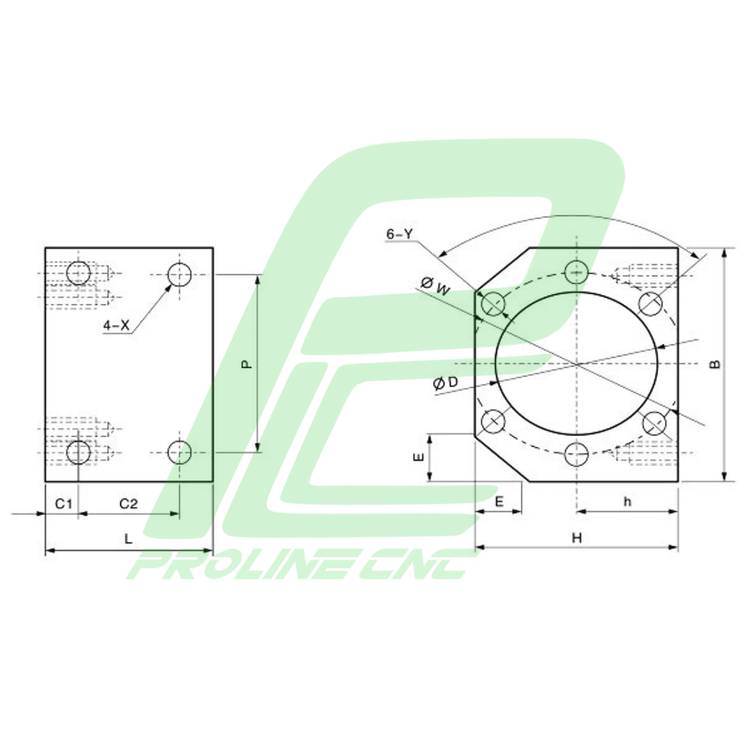 ساپورت مهره بالسکرو سایز 25 مدل BSG25 ساخت چین