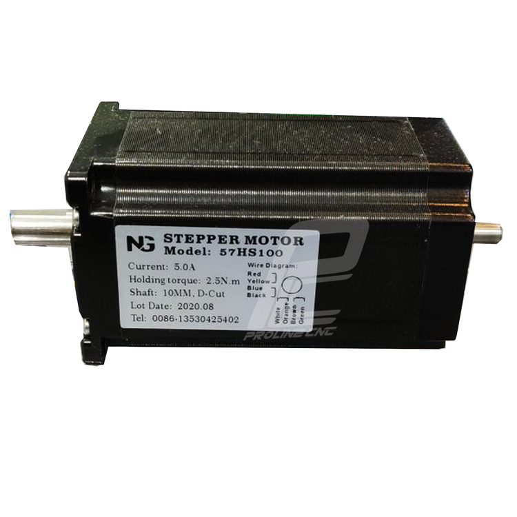 استپ موتور سی ان سی 28 کیلوگرم بر سانتی متر دو سر شافت نما 23 مدل 57HS28 شفت 10m و 6.3m برند مش Mash