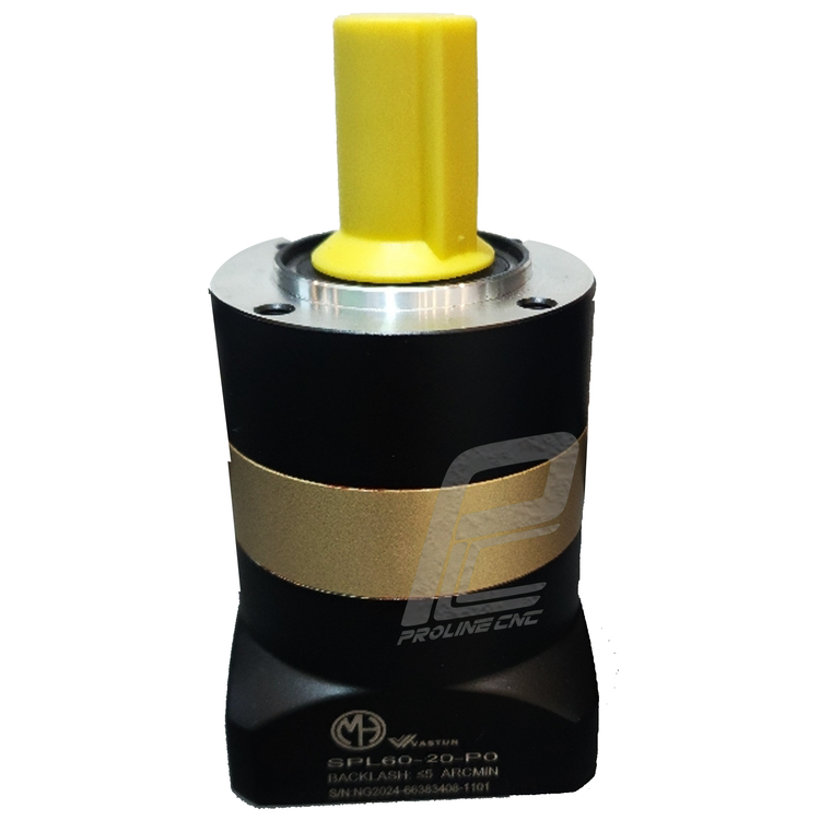 گیربکس 60 خورشیدی سروو موتور واستون VASTUN نسبت 1 به 20 مدل PL60 شفت ورودی 14 شفت خروجی 16 فلنج گرد مناسب سروو 400 وات 3000 دور