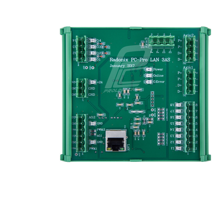 کنترلر controller cnc سی ان سی Radonix رادونیکس استپ موتور سه محور 3 axis مدل PC-Pro LAN 3AS (کنترلر با دو محور فعال)