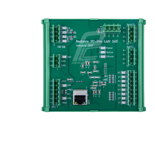 کنترلر controller cnc سی ان سی Radonix رادونیکس استپ موتور سه محور 3 axis مدل PC-Pro LAN 3AS (کنترلر با سه محور فعال)