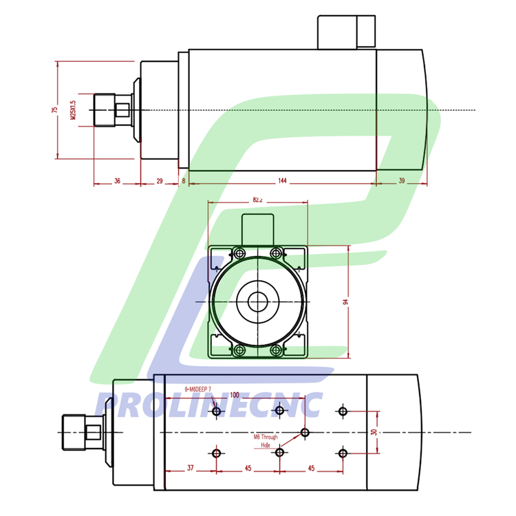 اسپیندل موتور هوا خنک 1.5 کیلو وات 18000دور 220 ولت برند مش MASH