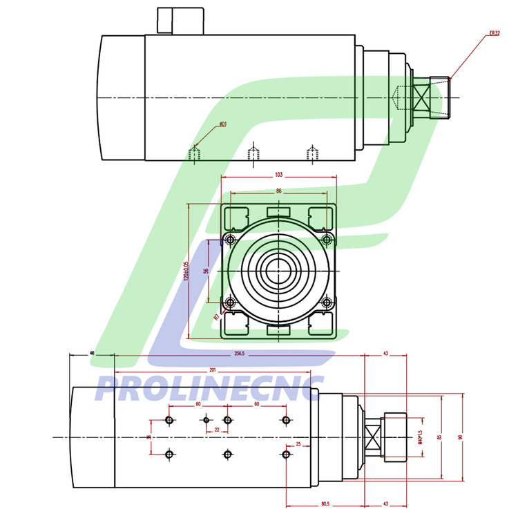اسپیندل موتور هوا خنک 4.5 کیلو وات 18000دور چپ گرد 380 ولت برند مش MASH