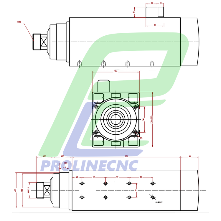 اسپیندل موتور هوا خنک 7.5 کیلو وات 18000 دور 220 و 380 ولت برند مش MASH