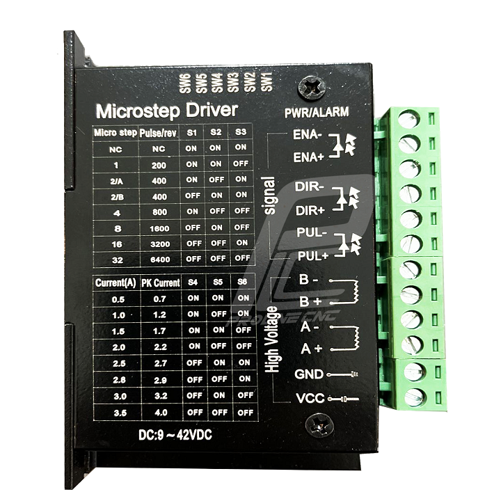 استپ درایو مخصوص موتور 4 تا 22 کیلوگرم مدل TB6600 برند مش Mash دو فاز 3.5 آمپر بدنه فلزی