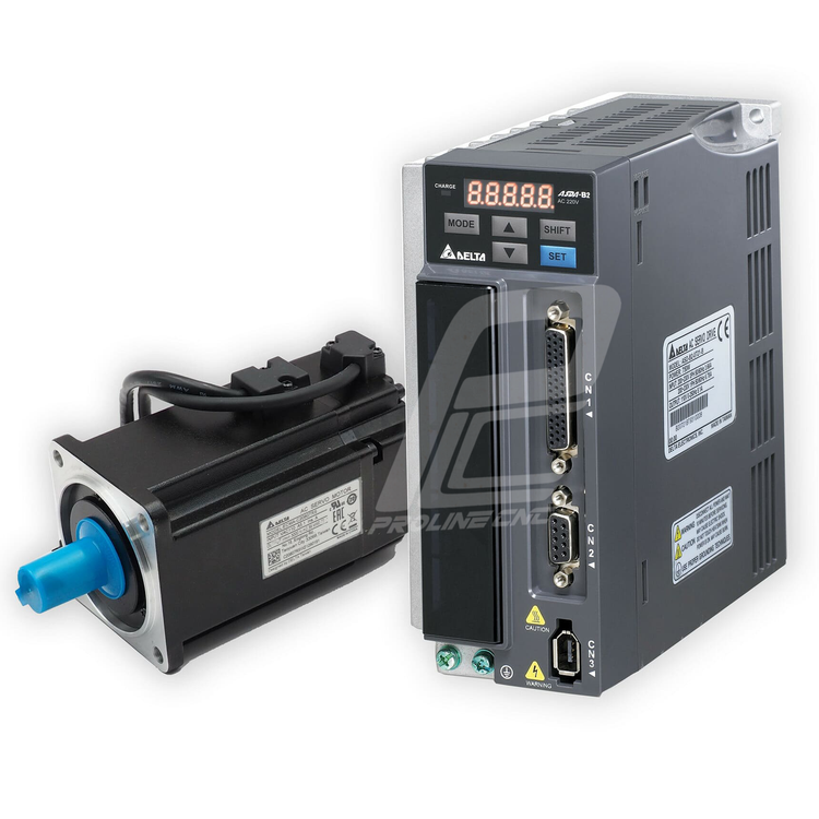 سروو موتور 750w وات delta دلتا ترمزدار 3000 دور rpm سری B2 مدل ECMA-C20807FS کد درایو ASD-B2-0721-B (دارای کابل و کانکتور)