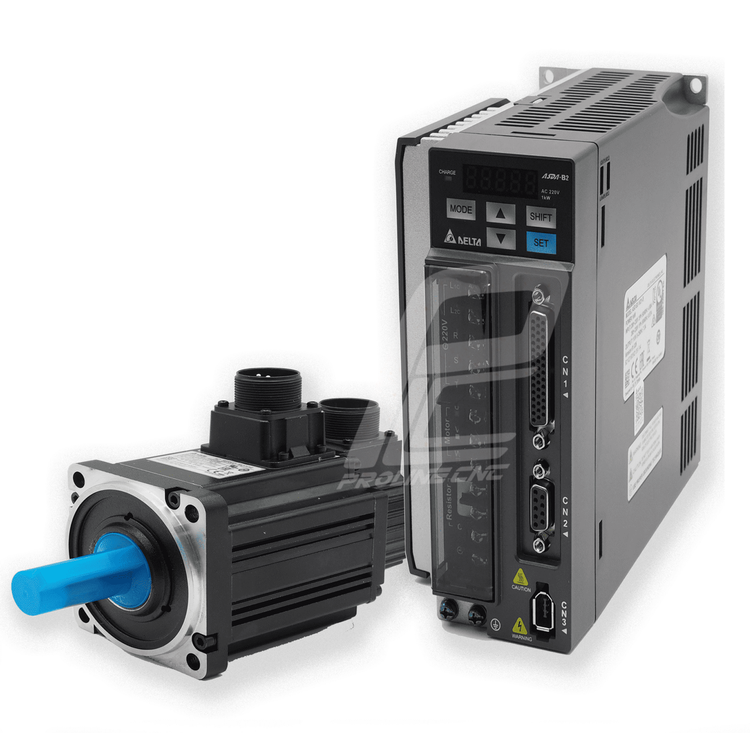 سروو موتور 1kw کیلووات delta دلتا ترمزدار 3000 دور rpm سری B2 مدل ECMA-C21010S9 کد درایو ASD-B2-1021-B (دارای کابل و کانکتور)