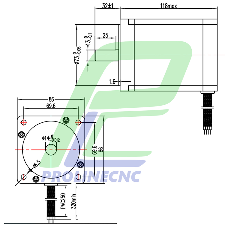 استپ موتور سی ان سی 85 کیلوگرم بر سانتی متر نما 34 مدل 86HS85 برند مش MASH
