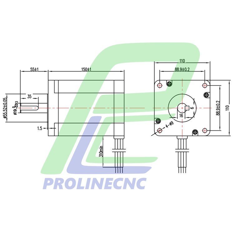 استپ موتور سی ان سی 200 کیلوگرم بر سانتی متر نما 42 مدل 110HS150 برند مش Mash
