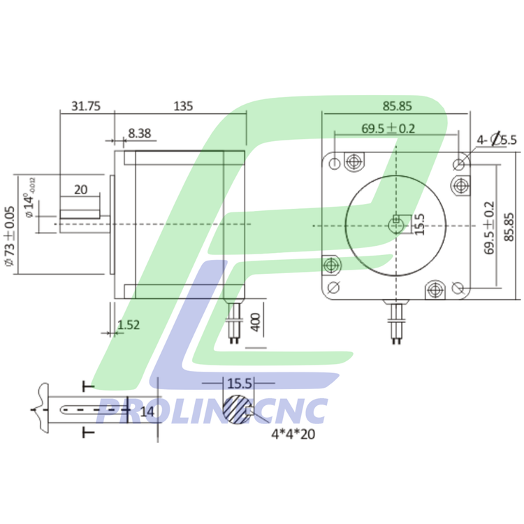 استپ موتور سی ان سی 68 کیلوگرم بر سانتی متر نما 23 مدل 863S68H برند مش Mash