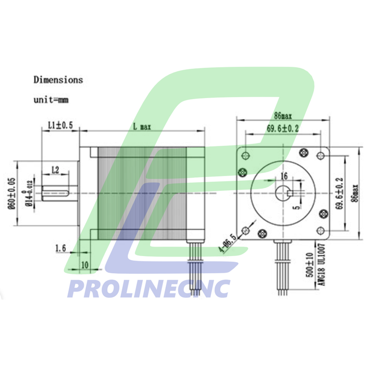 استپ موتور سی ان سی 85 کیلوگرم بر سانتی متر نما 34 مدل 86PH85 برند سی دبلیو CW
