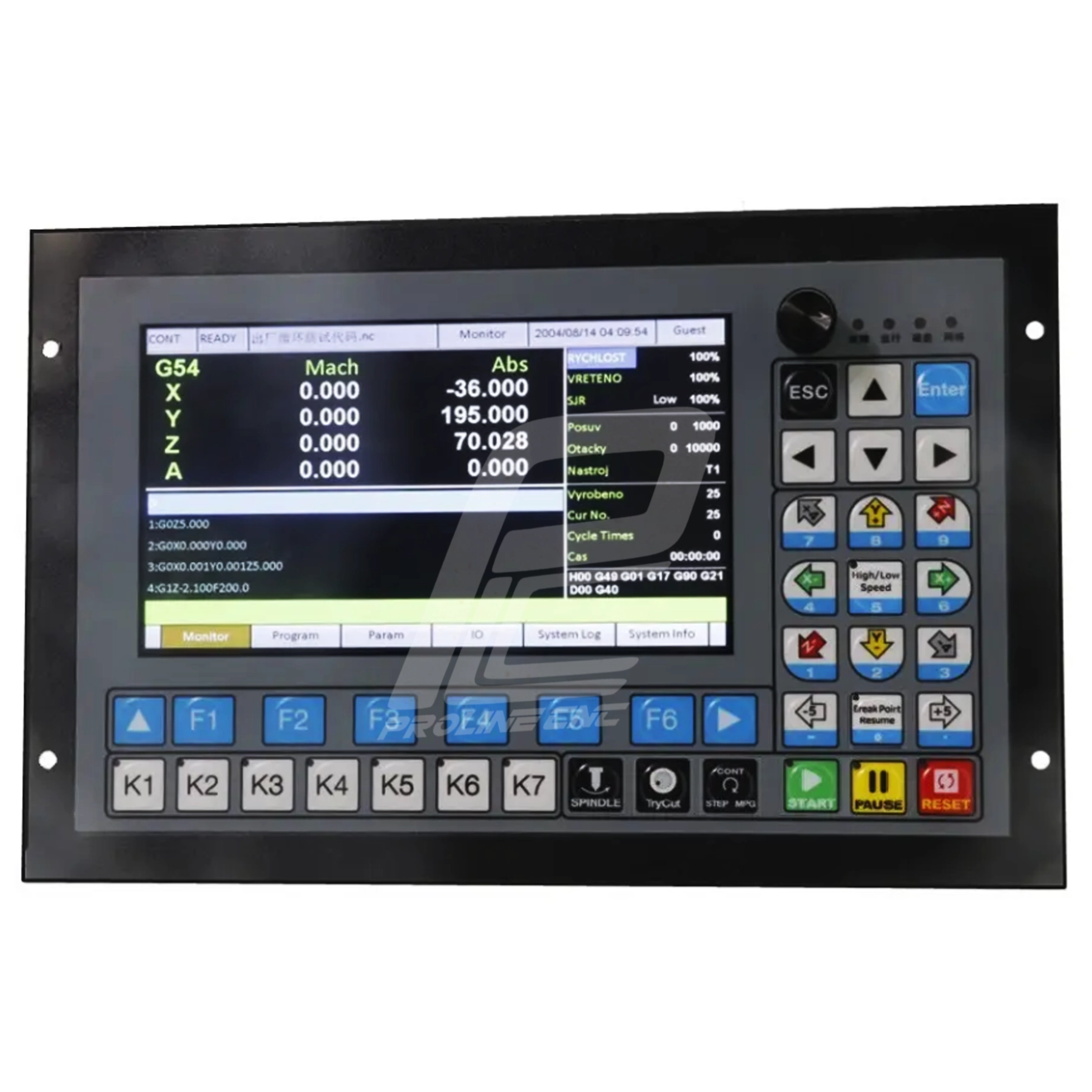 صفحه نمایش کنترلر سه محور سی ان سی Controller 3Axis CNC مدل A2RS مستقل و بدون نیاز به PLC