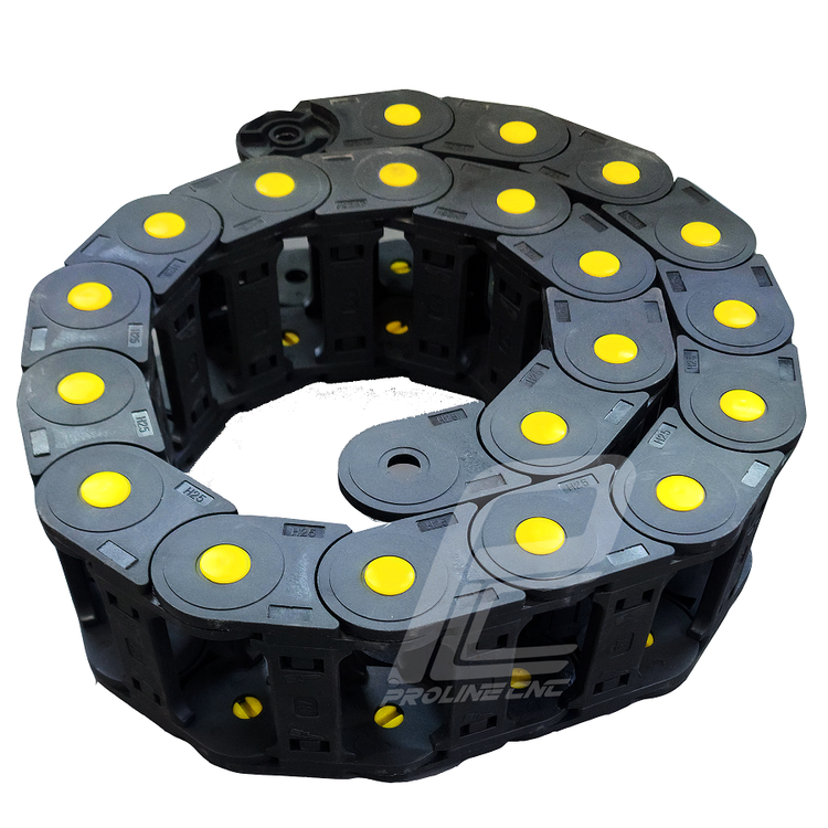 انرژی چین - انرژی گاید ابعاد داخلی 57×25 ابعاد خارجی 75×40 با شعاع خمش 75 میلیمتر برند GF رو باز