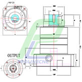 گیربکس 90 خورشیدی سروو موتور واستون VASTUN نسبت 1 به 10 مدل PLF90 شفت ورودی 22 شفت خروجی 32 فلنج مربع مناسب 1 کیلو وات به بالا 2000 دور