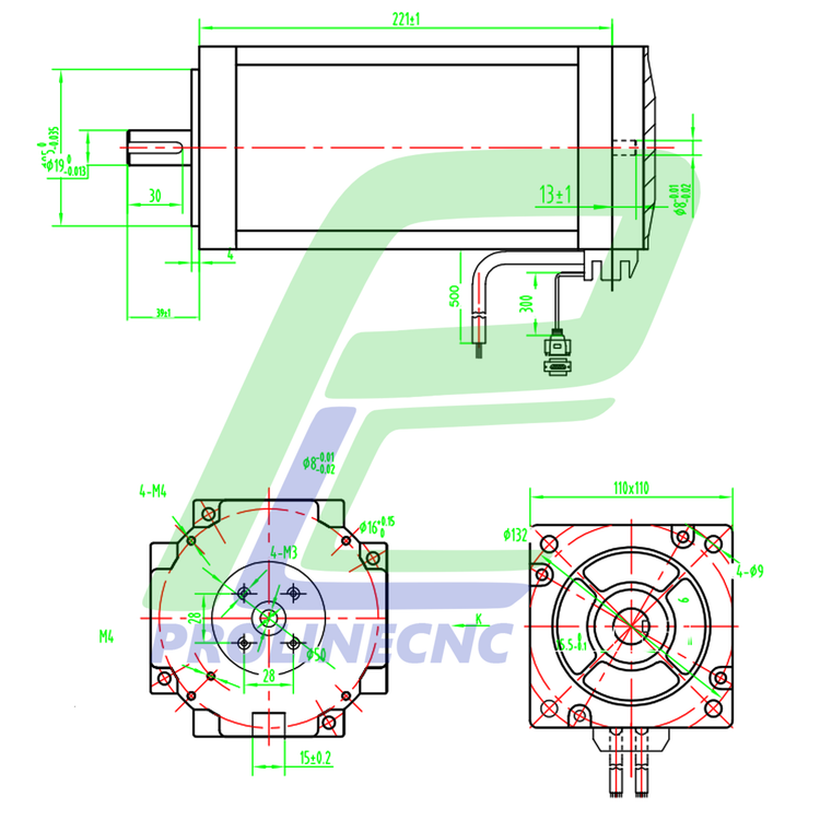 استپ موتور انکودر دار 200 کیلوگرم easyservo با درایو ایزی سروو مدل 110HCE20N معادل سروو 2 کیلووات دو فاز برند NG