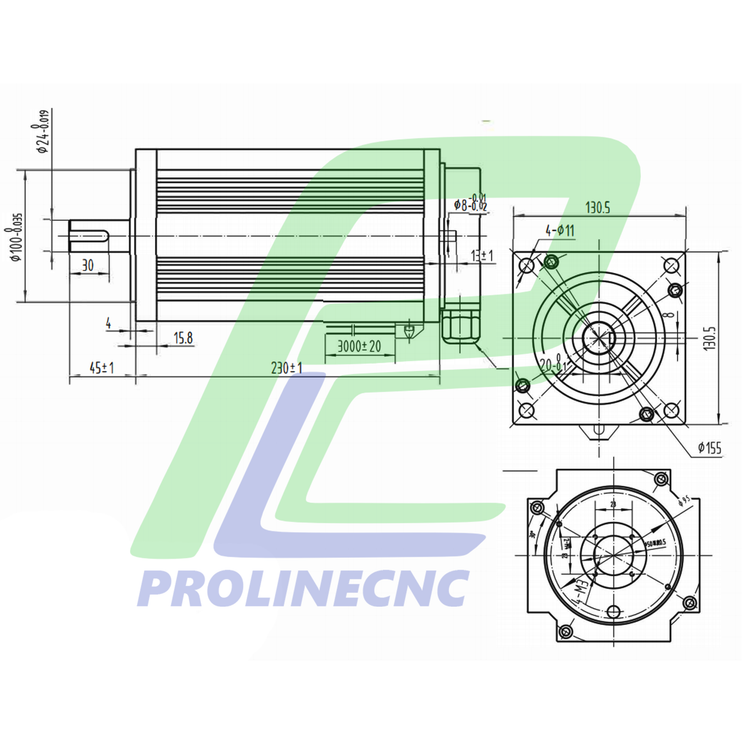استپ موتور انکودر دار 360 کیلوگرم با درایو easyservo ایزی سروو مدل 130HCE36N سه فاز برند NG