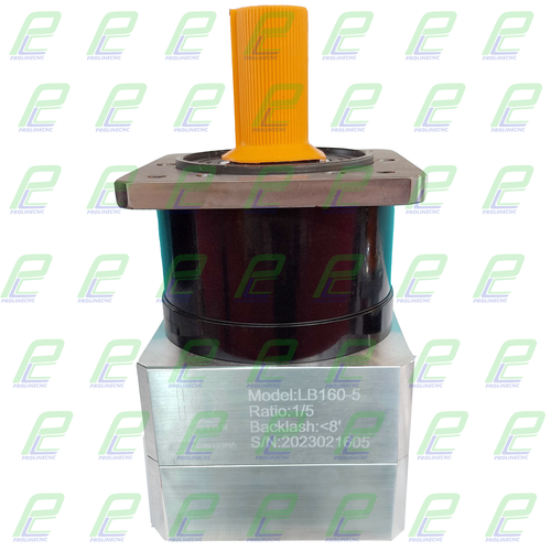 گیربکس 160 خورشیدی نسبت 1 به 5 مدل LB160 شفت ورودی 42 شفت خروجی 40 فلنج مربع مناسب سروو 7.5 کیلووات 1500 دور