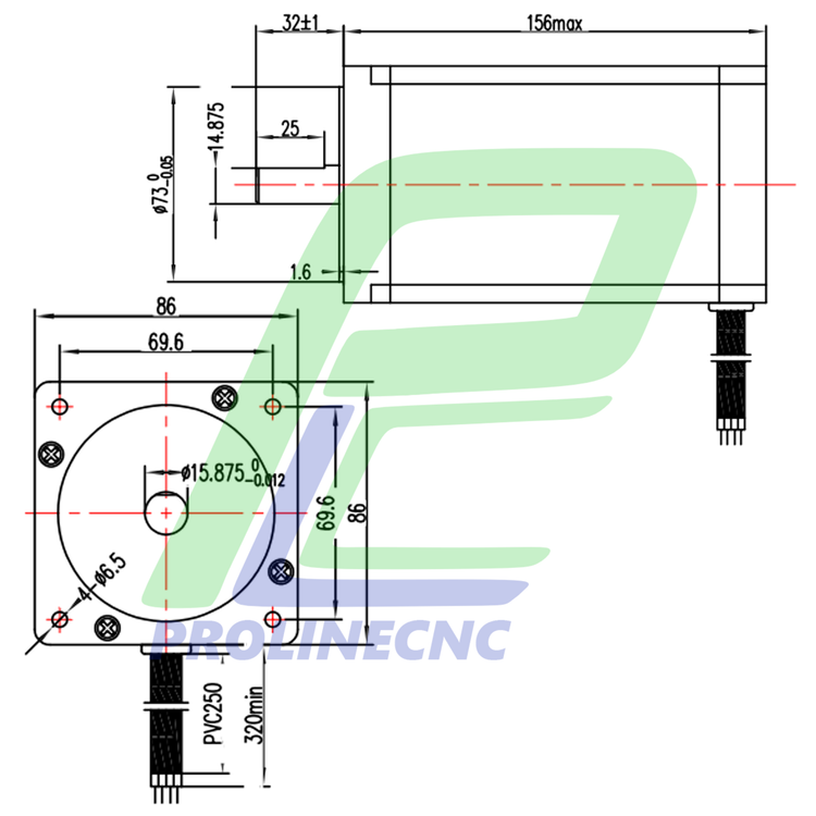 استپ موتور 120 کیلوگرم مدل 86PH120 گشتاور 12nm ، نما 34 ، دو فاز، شفت 14mm، برند سی دبلیو CW