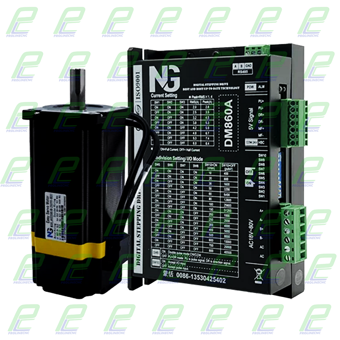 استپ موتور انکودر دار 120 کیلوگرم با درایو easyservo ایزی سروو 1000PPR مدل 86HSE12N16Mدو فاز معادل سروو 750w برند NG