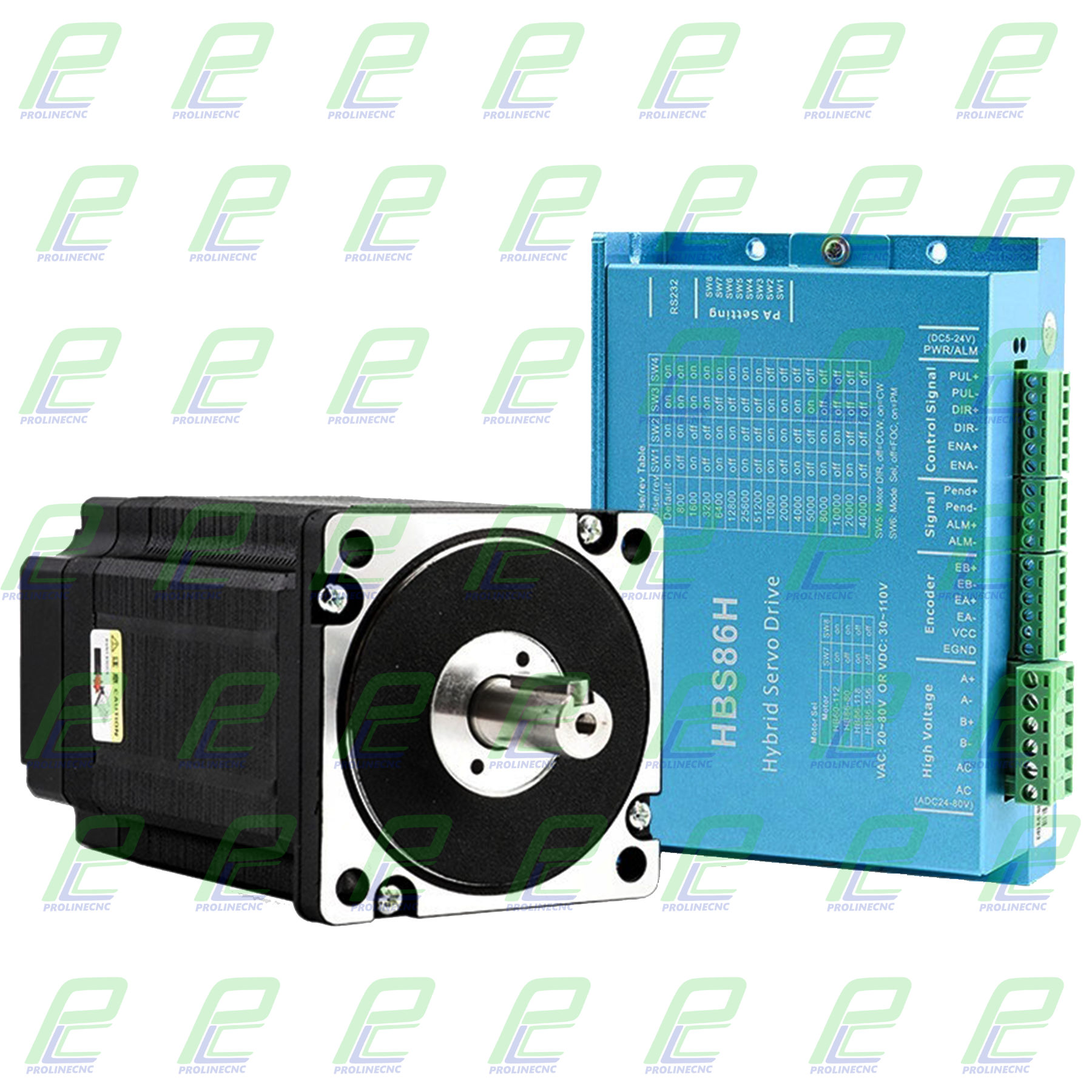استپ موتور انکودردار 45 کیلو گرم با درایور HBS86H مدل Easy servo 86ES45 نما 34، دو فاز برند FS
